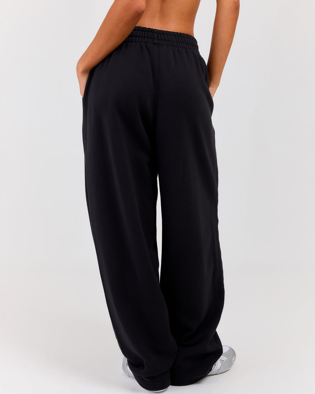 Premium Cotton Unisex Barrel Leg Joggers - Washed Black