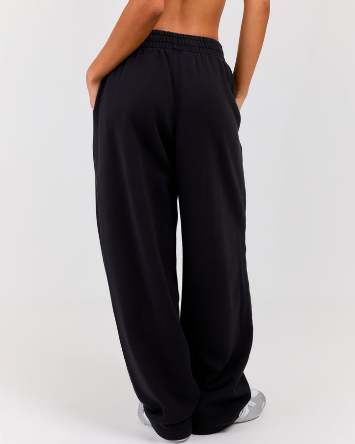 Premium Cotton Unisex Barrel Leg Joggers - Washed Black