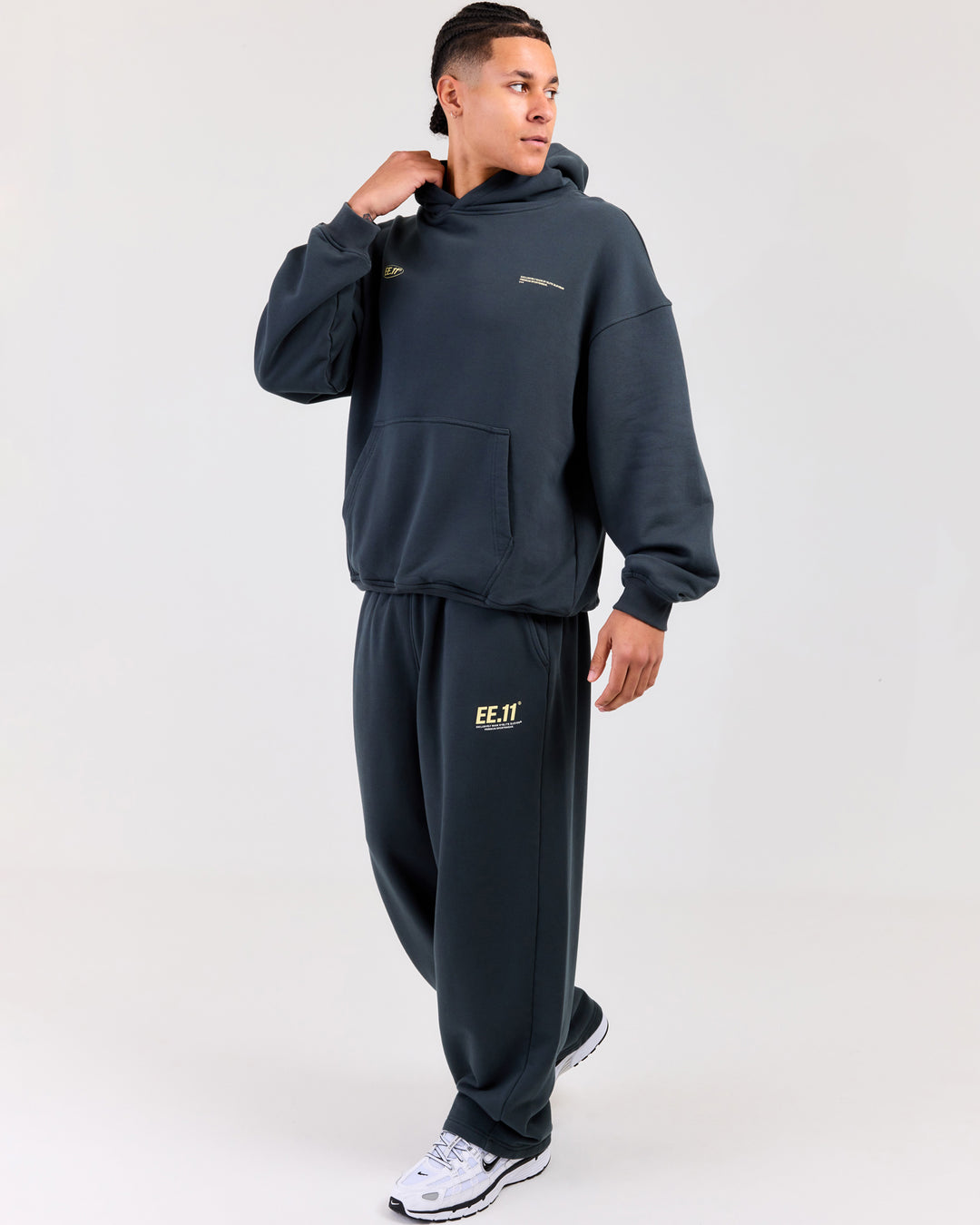 Premium Cotton Unisex Barrel Leg Joggers - Deep Cyprus