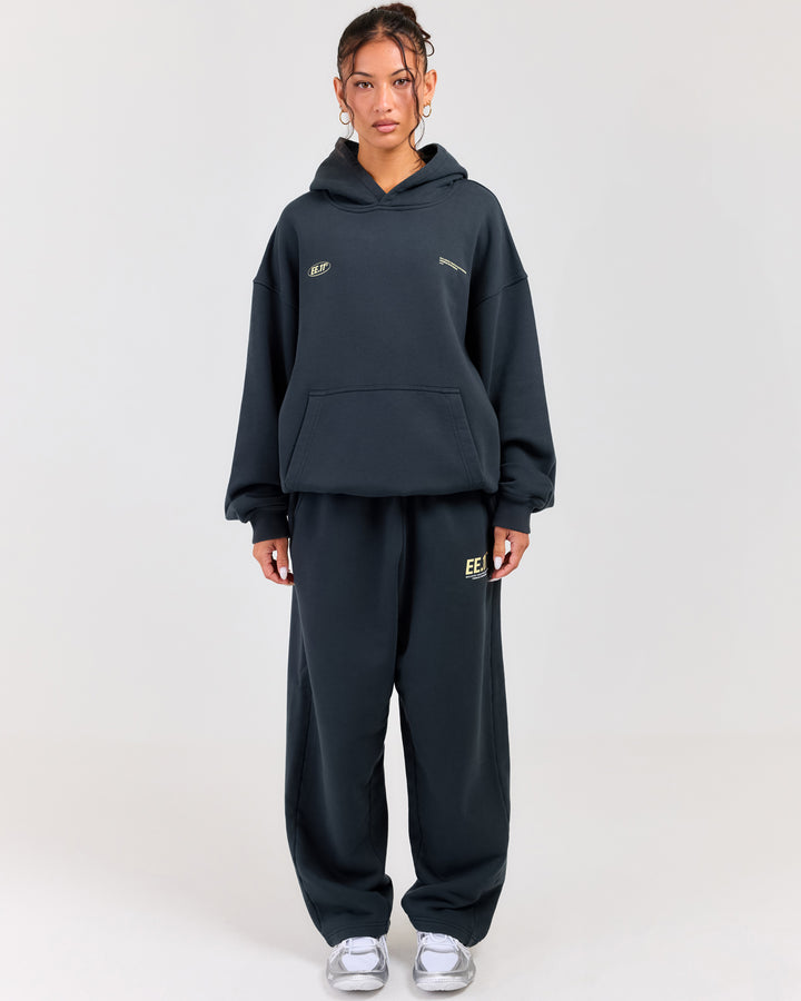 Premium Cotton Unisex Barrel Leg Joggers - Deep Cyprus