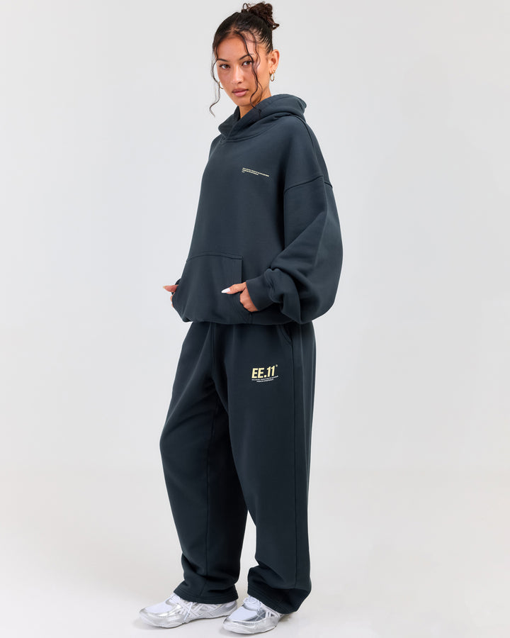 Premium Cotton Unisex Barrel Leg Joggers - Deep Cyprus