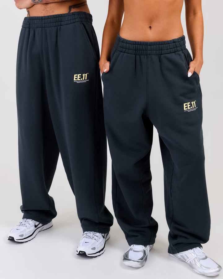 Premium Cotton Unisex Barrel Leg Joggers - Deep Cyprus