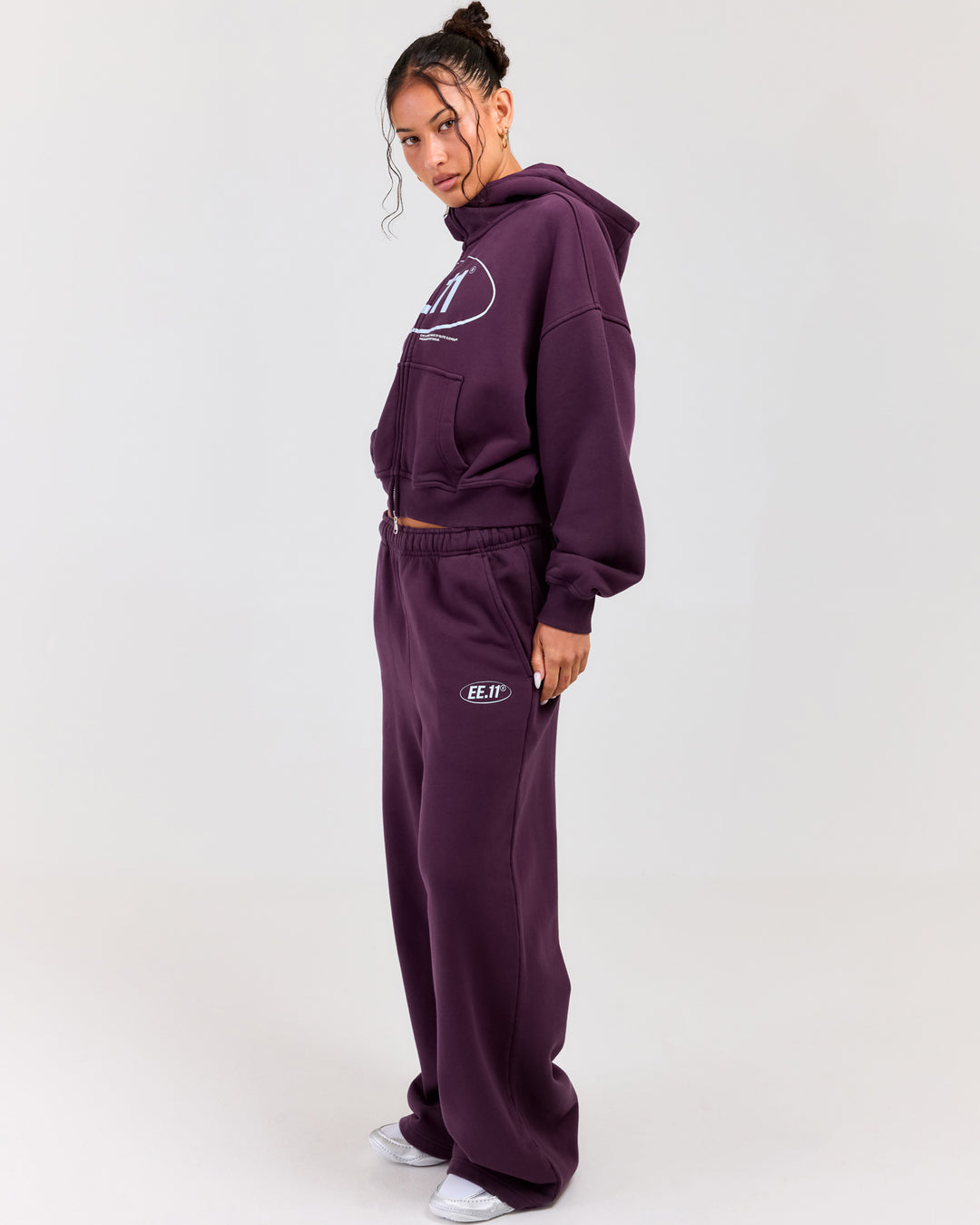 Premium Cotton Wide Leg Pants - Acai Berry
