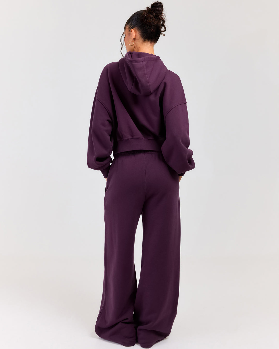 Premium Cotton Wide Leg Pants - Acai Berry