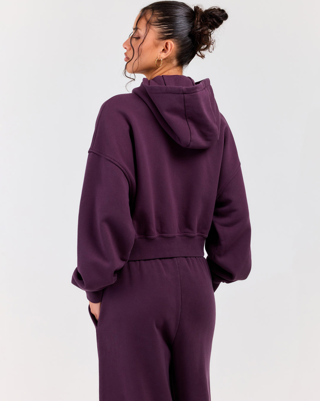 Premium Cotton Women's Zip Through Hoodie - Acai Berry