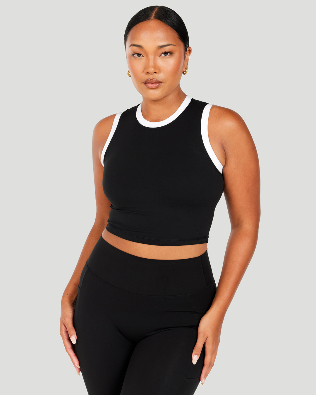 Aura Ringer Tank - Black / White