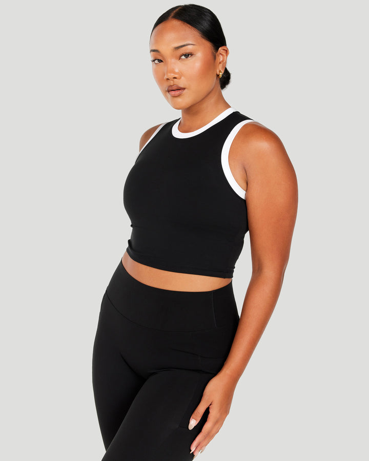 Aura Ringer Tank - Black / White