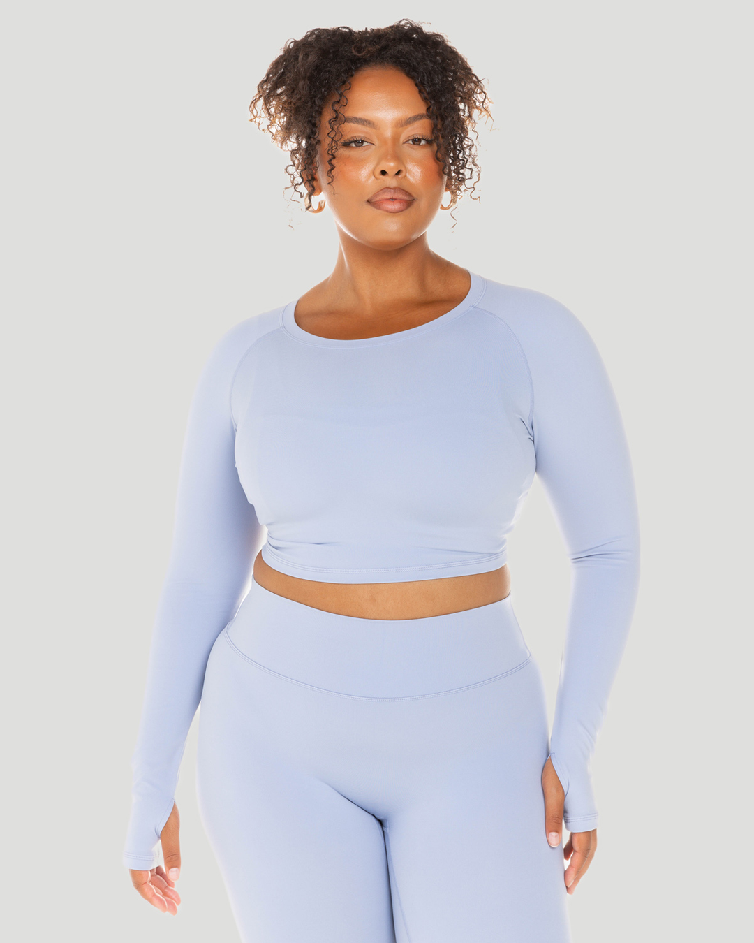 Aura Crop Long Sleeve - Blue Blizzard