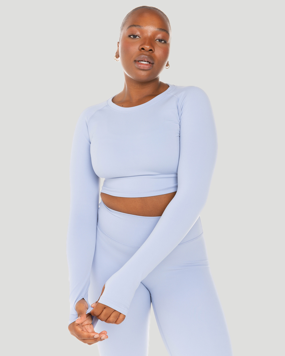 Aura Crop Long Sleeve - Blue Blizzard