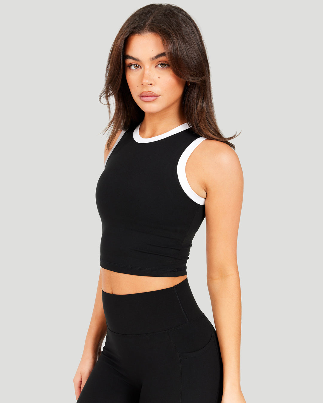 Aura Ringer Tank - Black / White