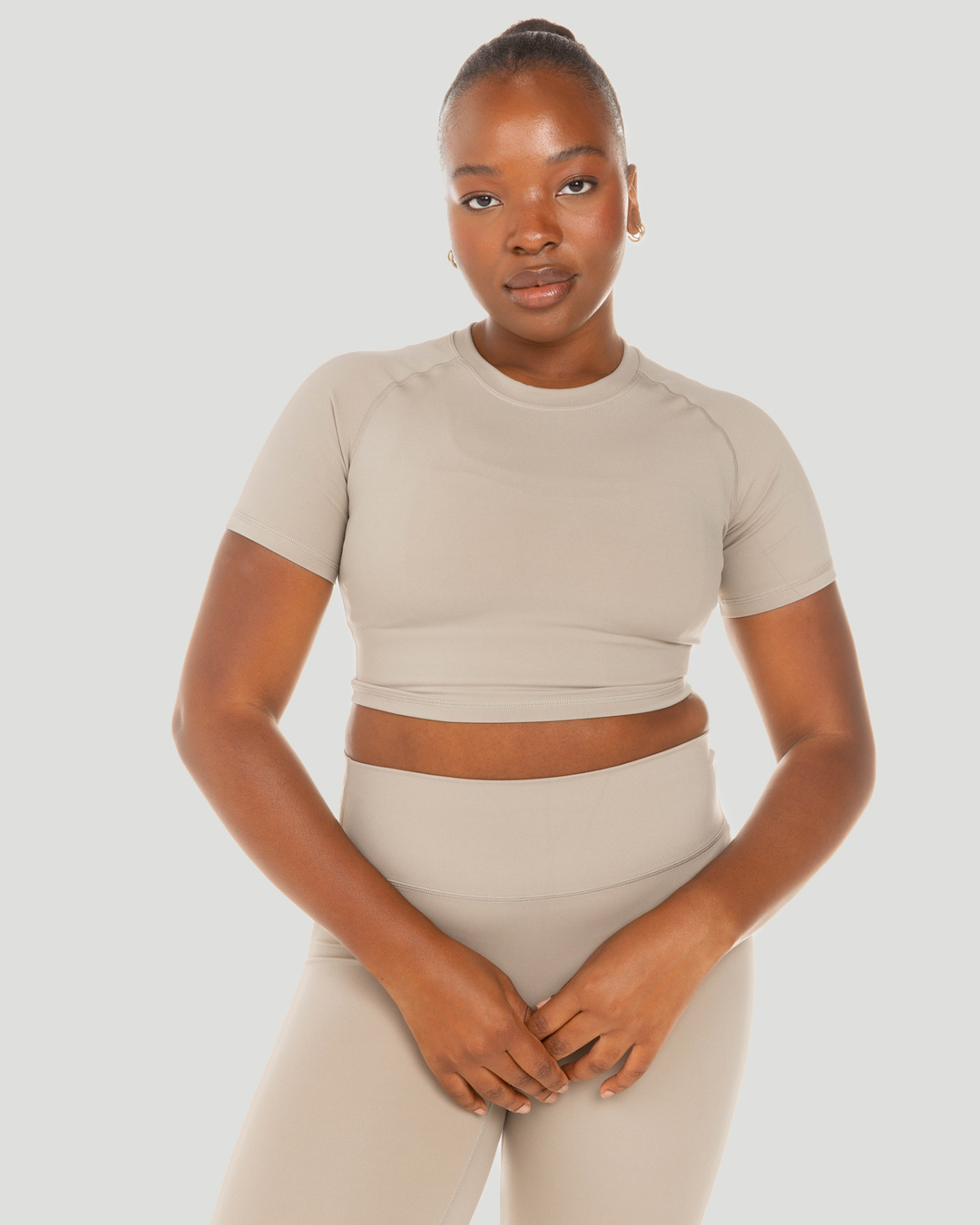 Aura Crop Tee - Vintage Khaki