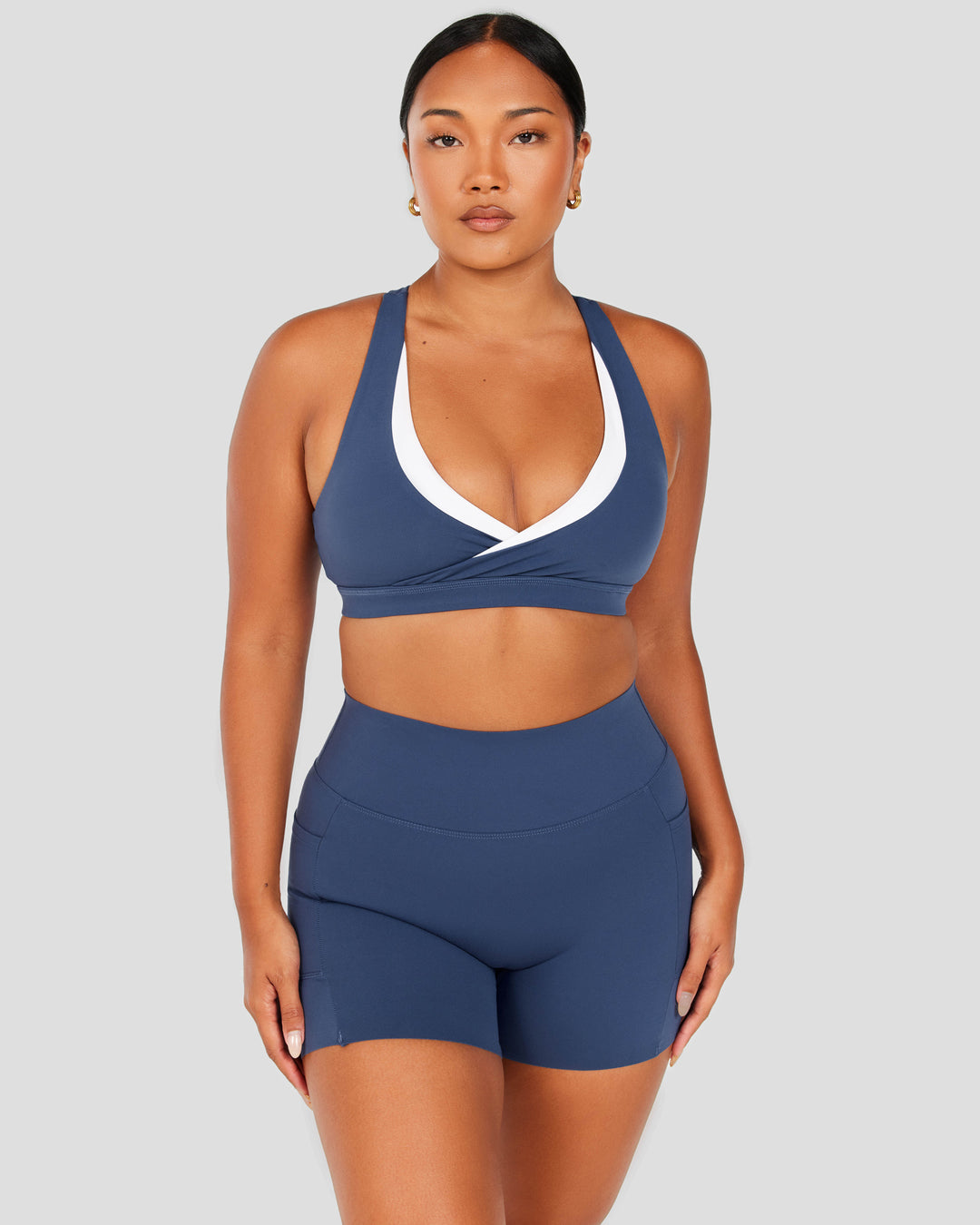 Aura Refine Bra - Soft Navy / White