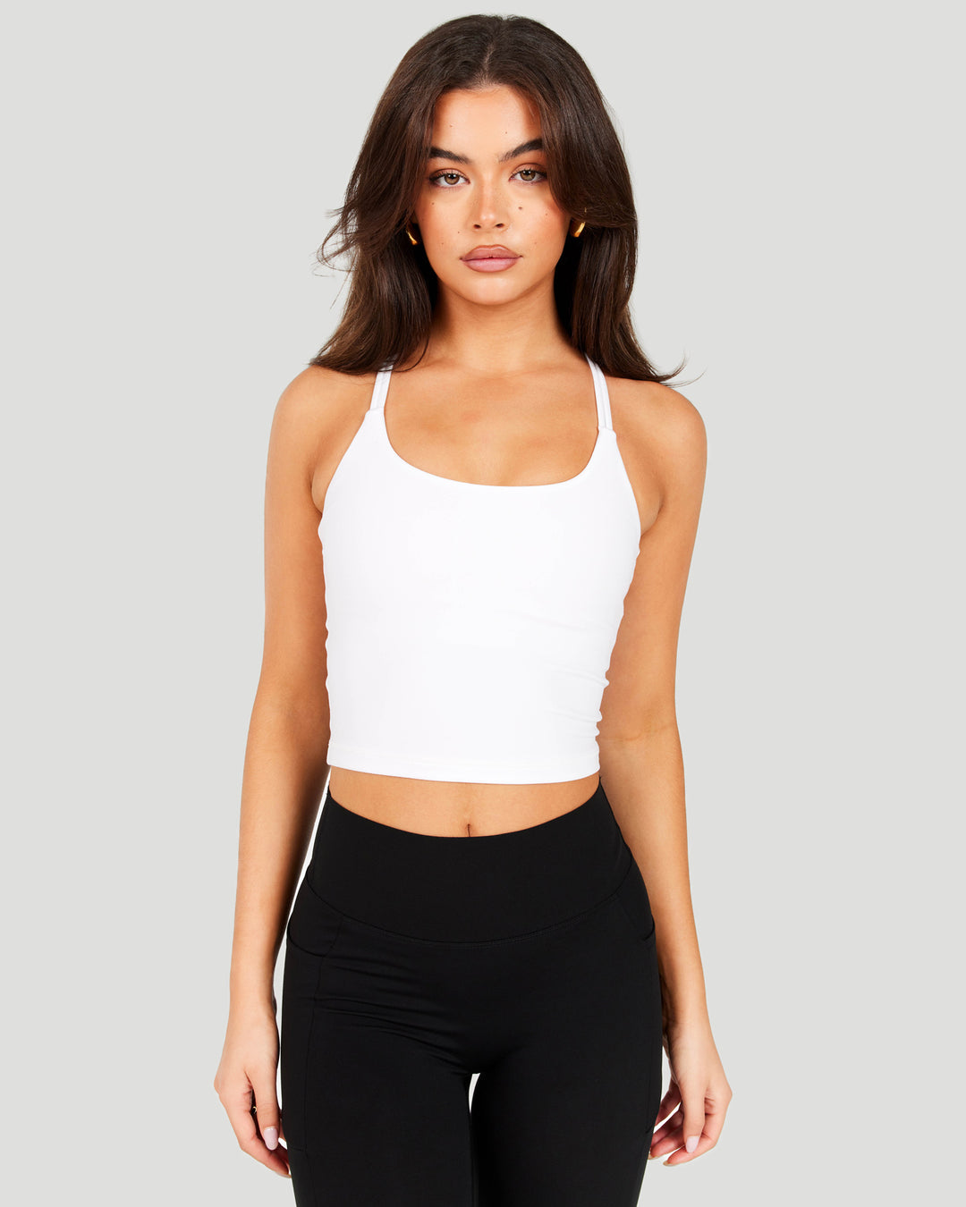 Aura Thin Strap Tank - White