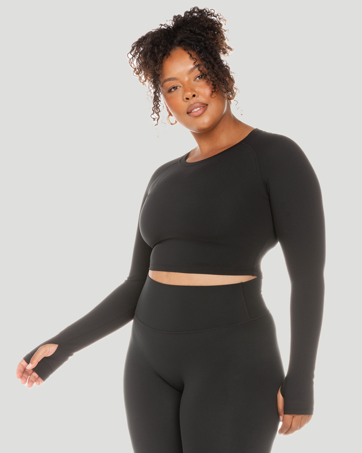 Aura Crop Long Sleeve - Black