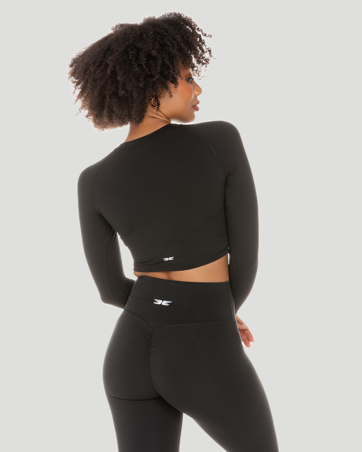 Aura Crop Long Sleeve - Black