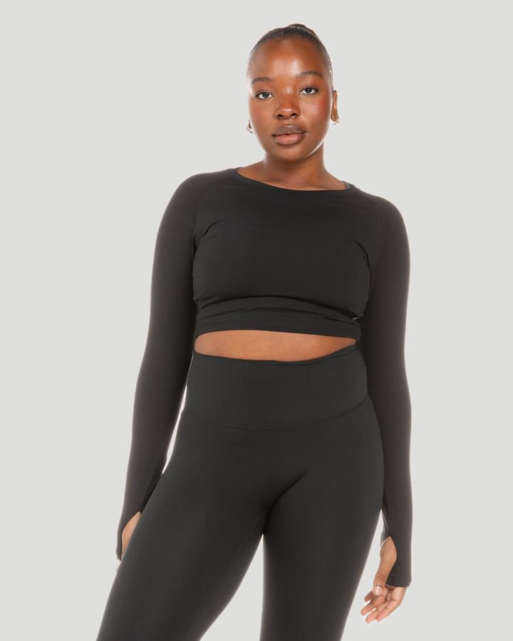 Aura Crop Long Sleeve - Black