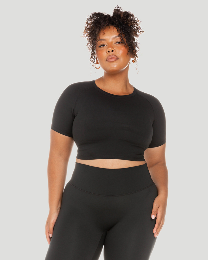 Aura Crop Tee - Black