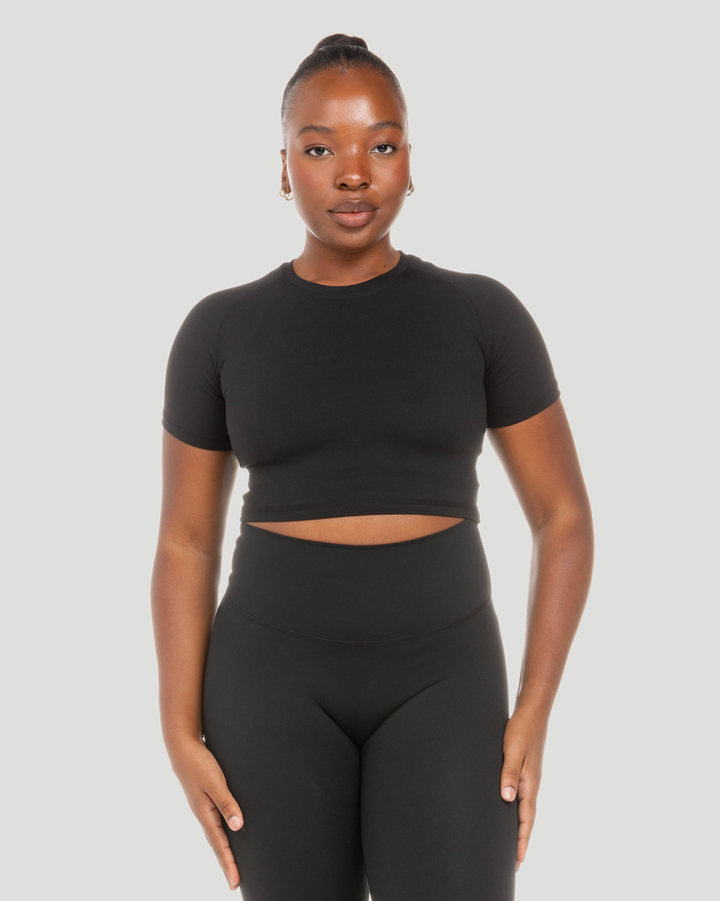 Aura Crop Tee - Black