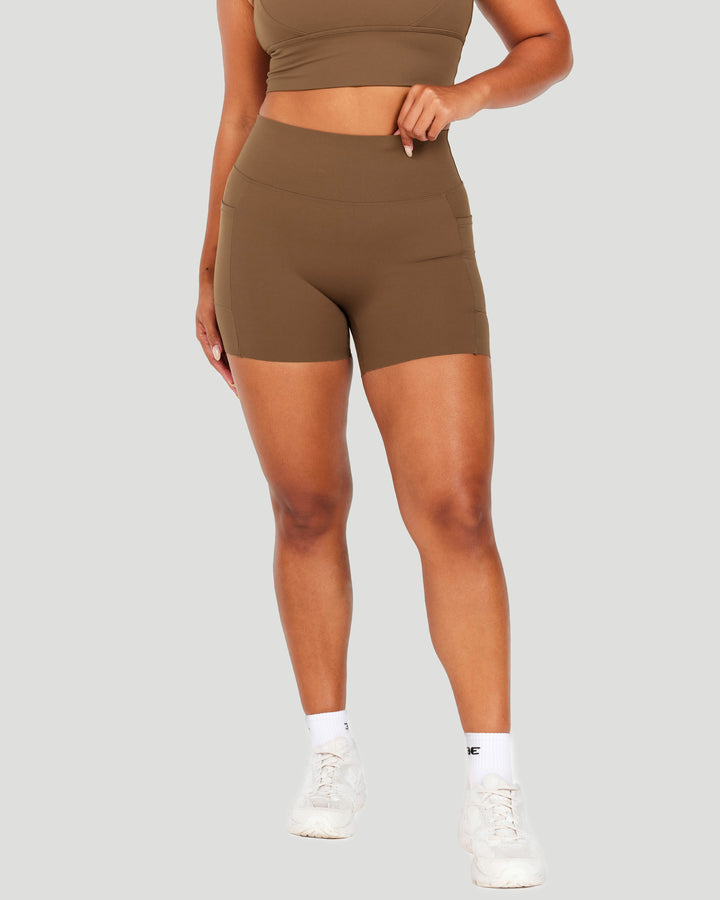 Aura Bonded Ascend Shorts - Cafe Latte