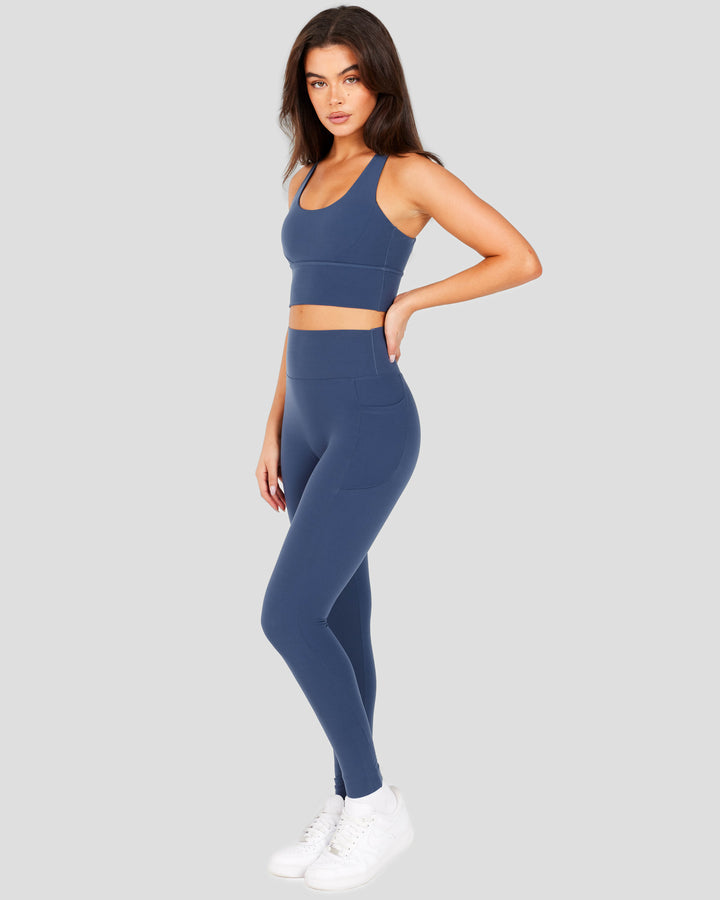 Aura Bonded Ascend Leggings - Soft Navy