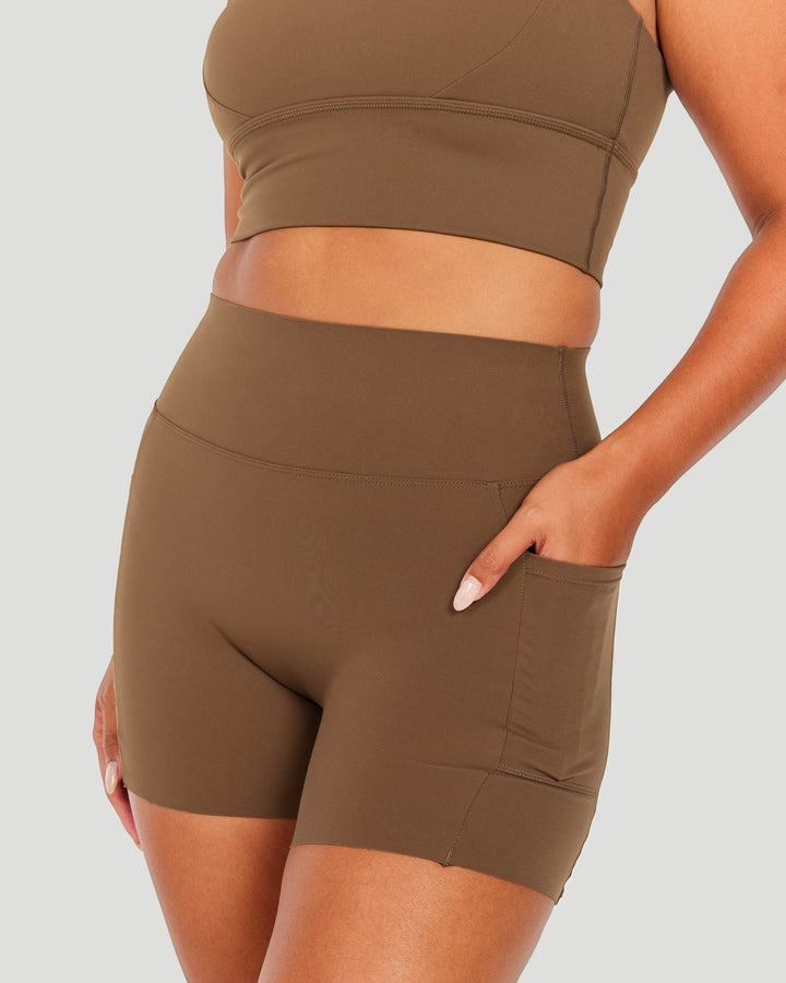 Aura Bonded Ascend Shorts - Cafe Latte