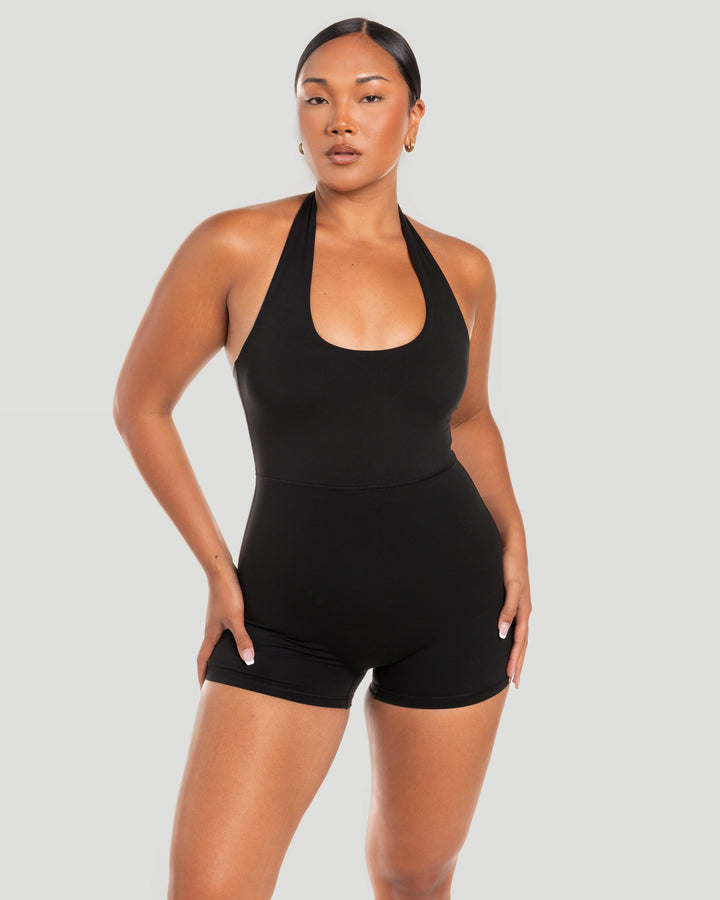 Halter Unitard - Black