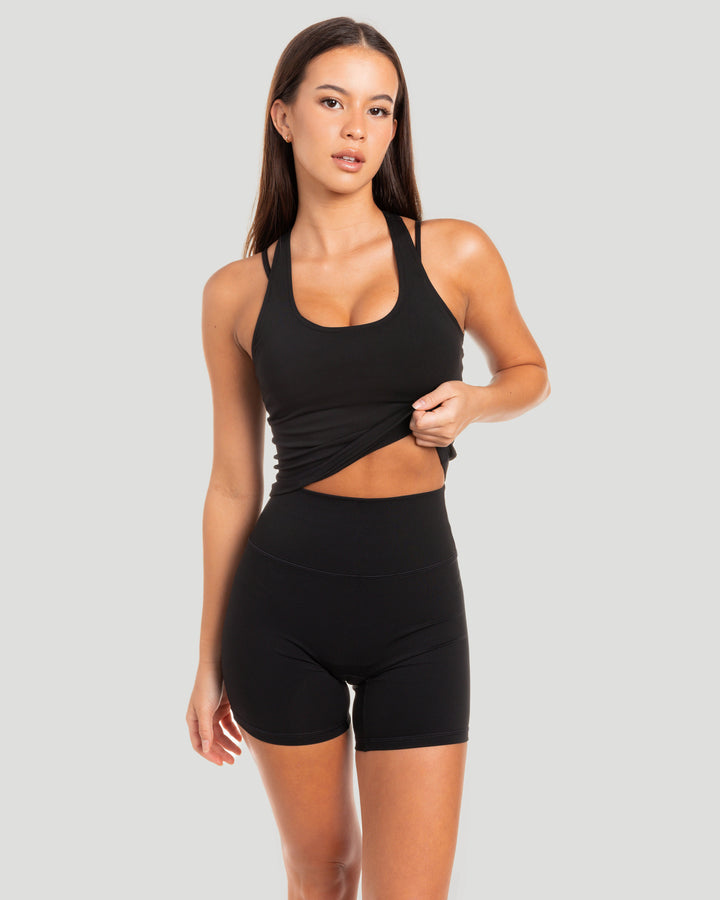 Aura Racer Tank - Black