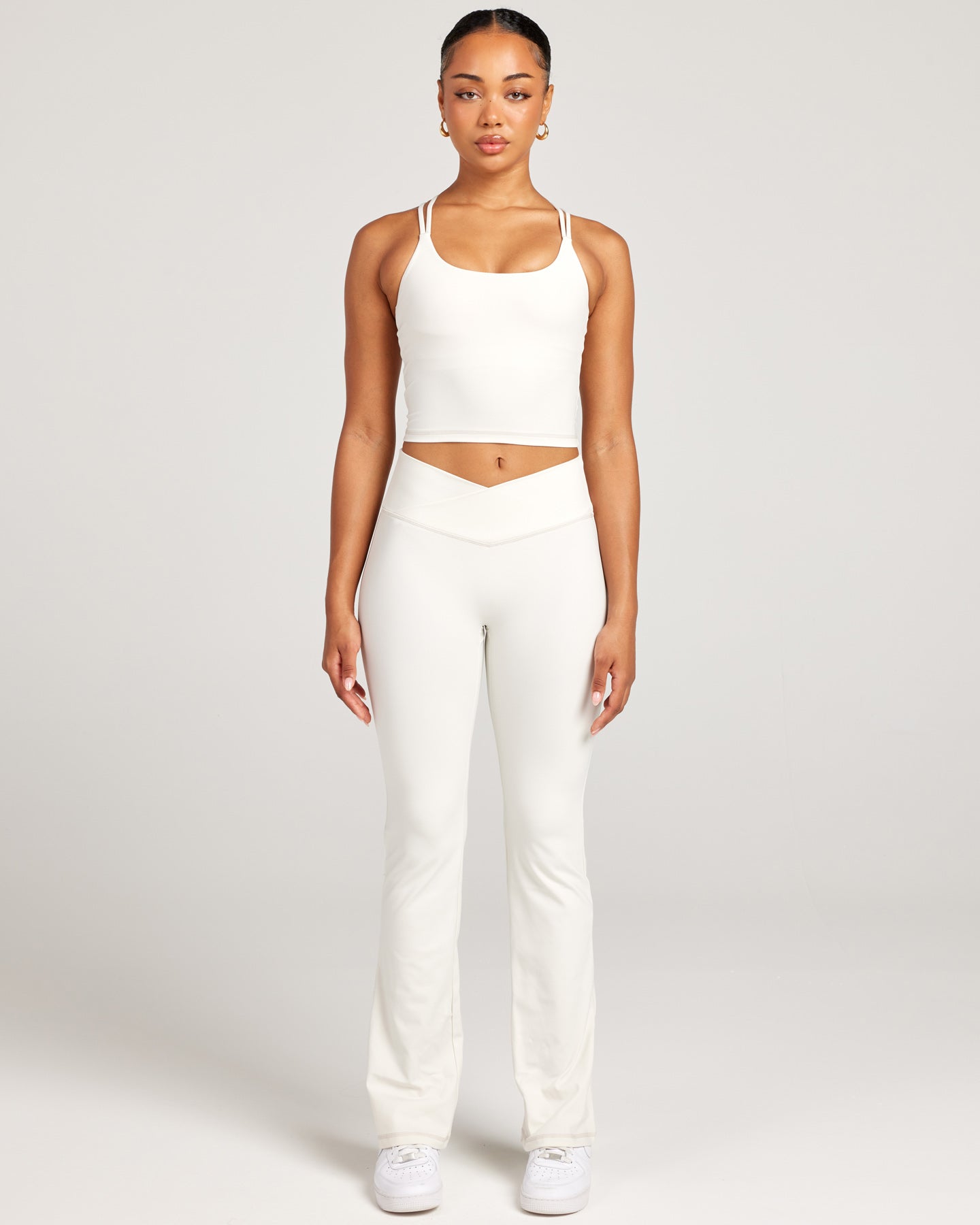 Cross Over Flare Leggings - Vanilla Latte – Elite Eleven