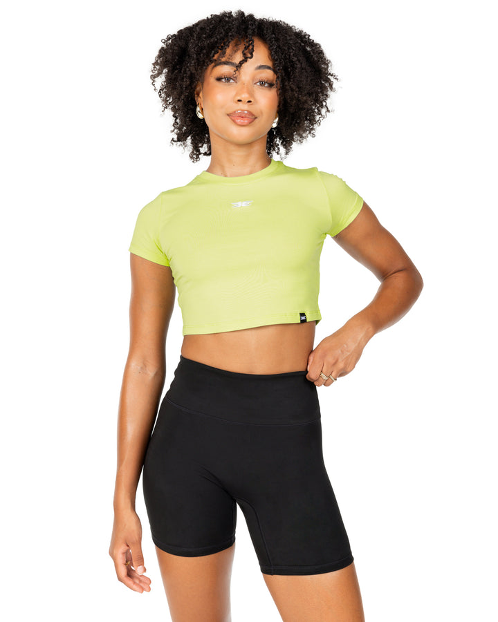 Elite Crop Tee - Lime