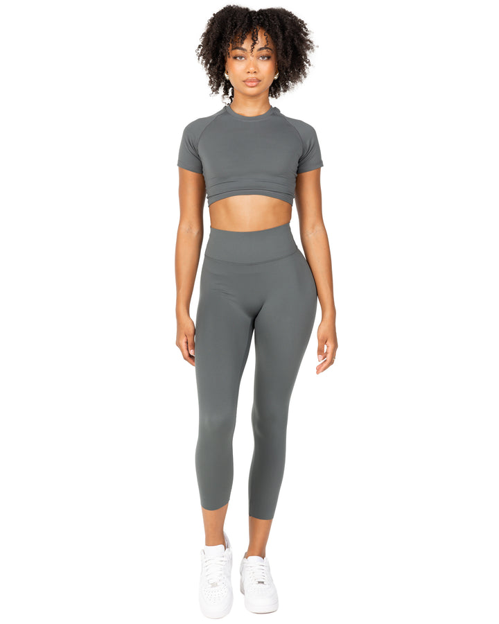 7/8 Aura Bonded Leggings - Cloud Grey