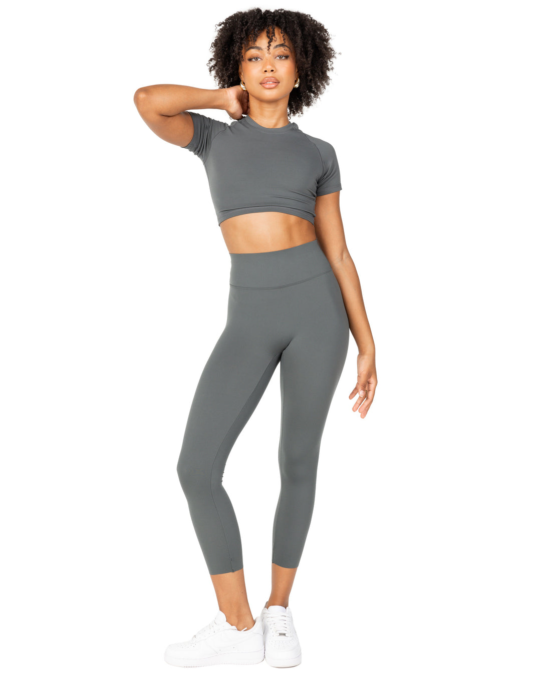 7/8 Aura Bonded Leggings - Cloud Grey