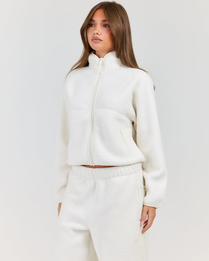 Teddy Fleece Zip Through - Off White