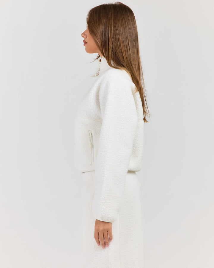 Teddy Fleece Zip Through - Off White