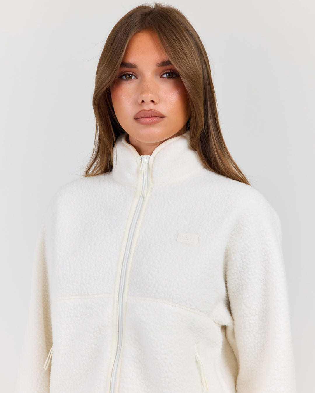 Teddy Fleece Zip Through - Off White