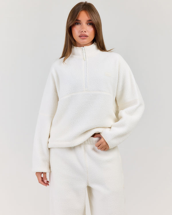 Teddy Fleece 1/4 Zip - Off White