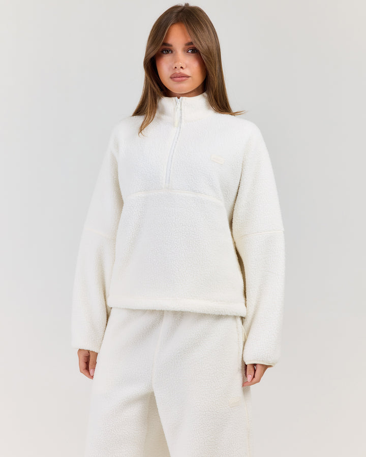 Teddy Fleece 1/4 Zip - Off White