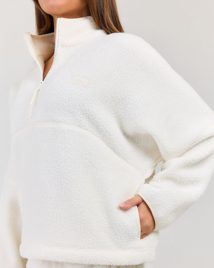Teddy Fleece 1/4 Zip - Off White
