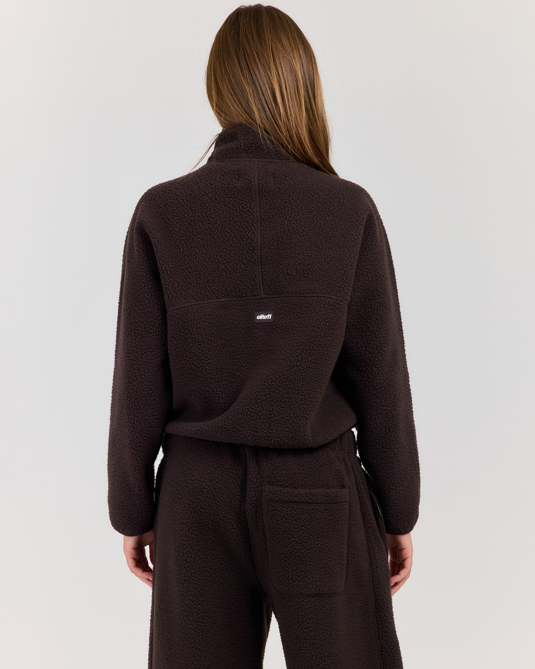 Teddy Fleece Zip Through - Coffee Bean
