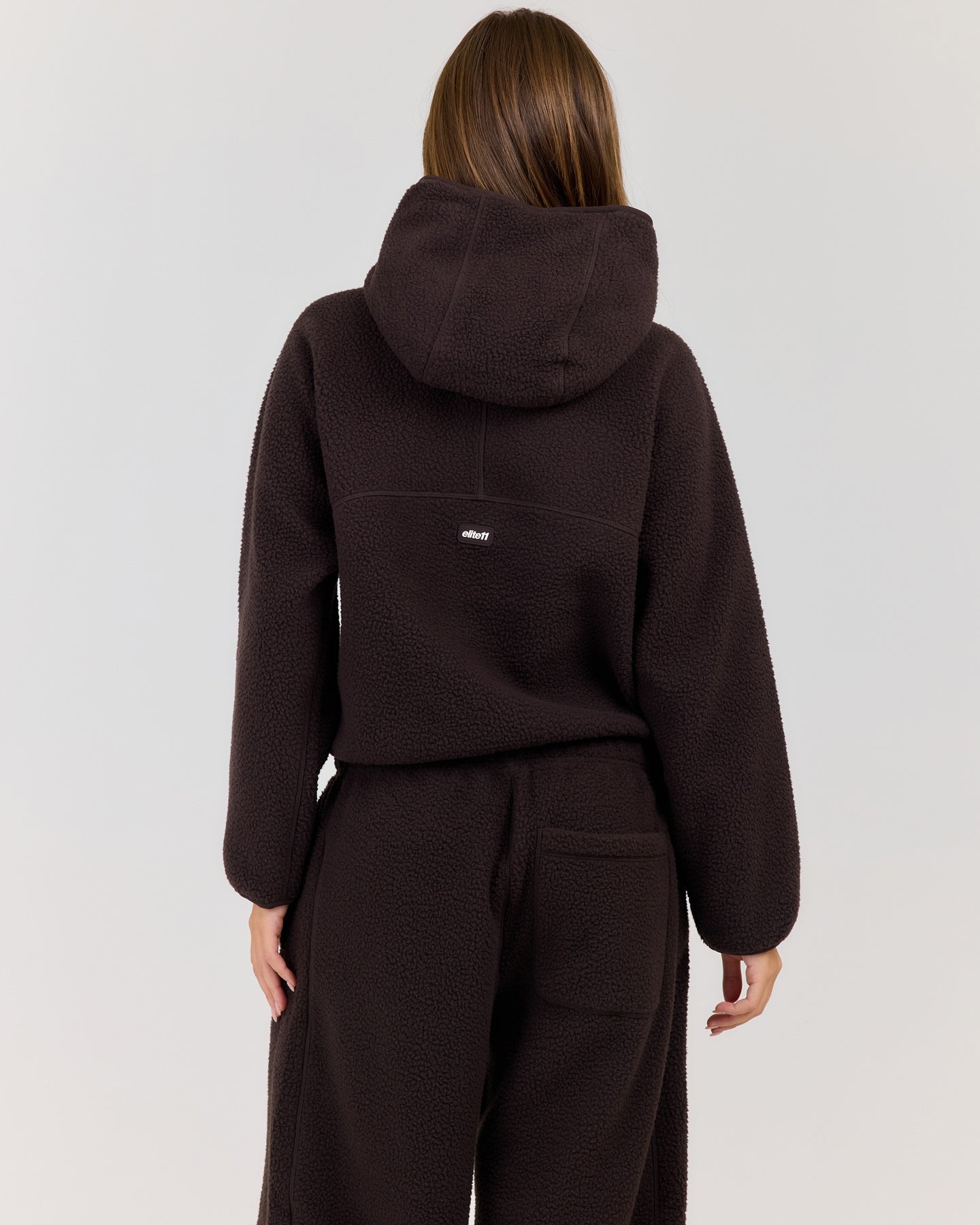 Teddy Fleece Zip Through Hoodie - Coffee Bean – Elite Eleven