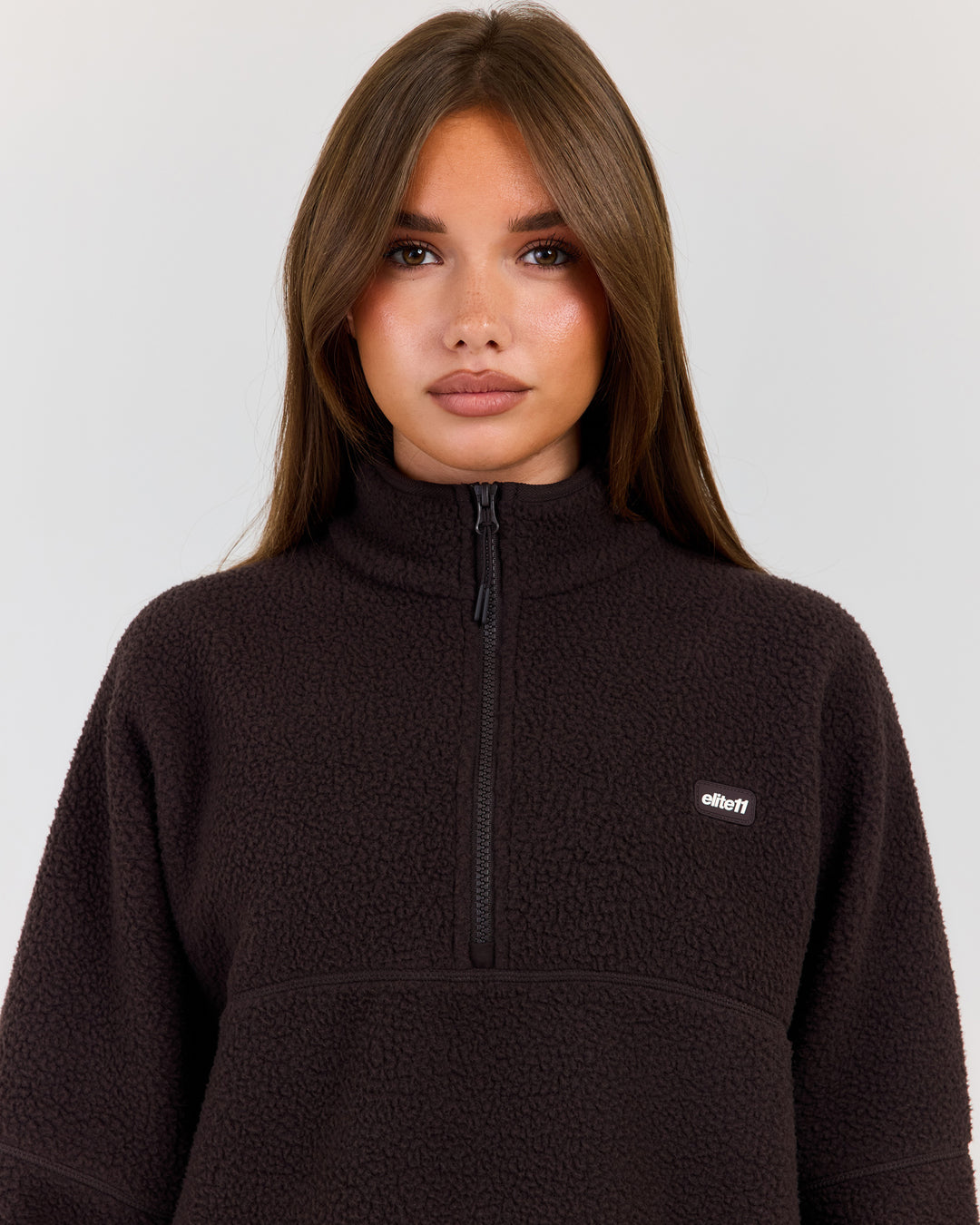 Teddy Fleece 1/4 Zip - Coffee Bean