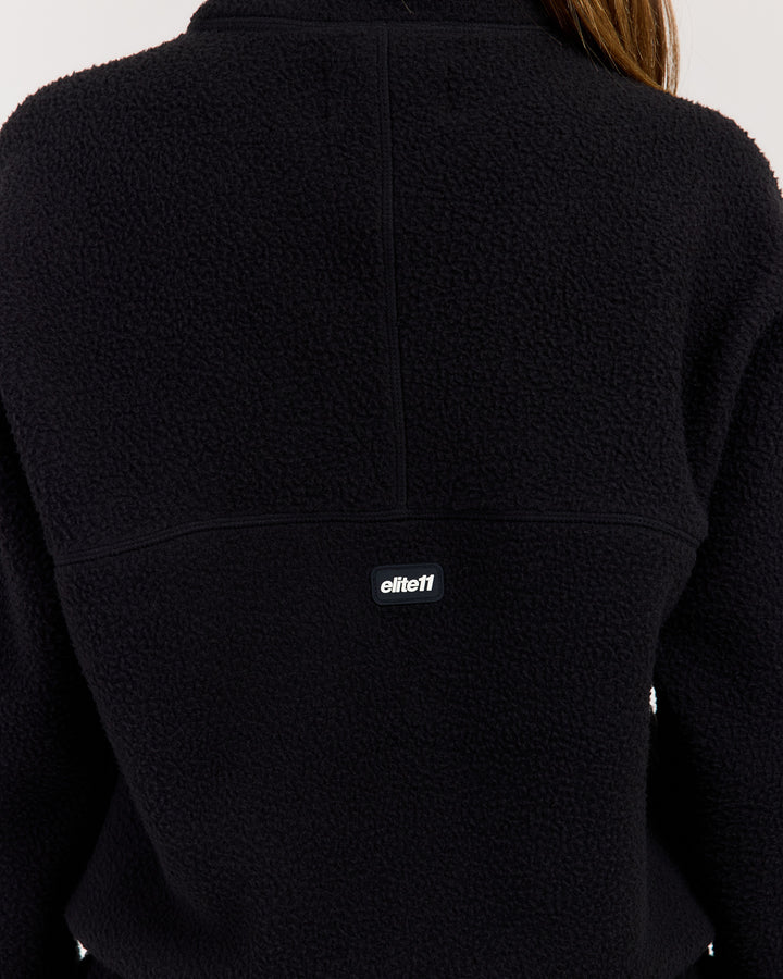 Teddy Fleece Zip Through - Black