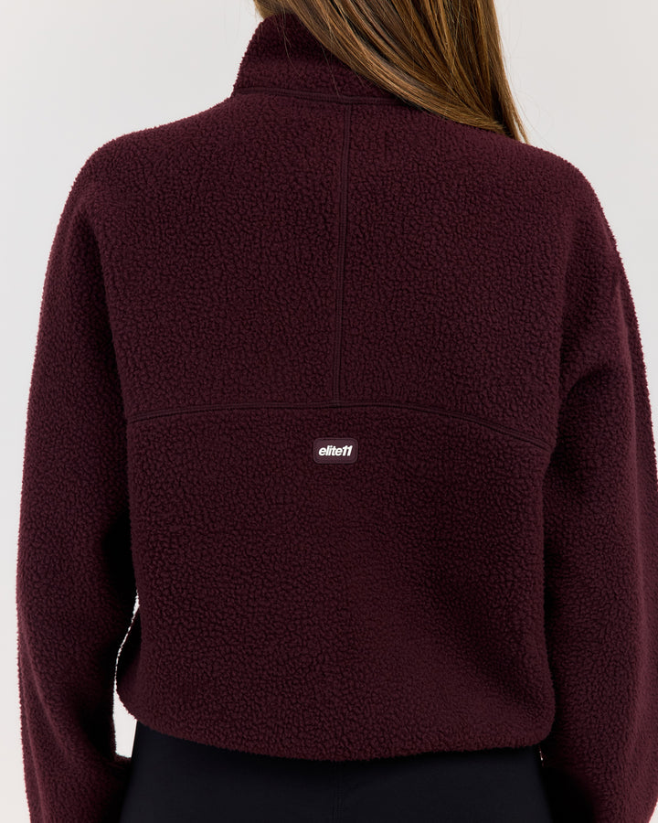 Teddy Fleece Zip Through - Deep Plum
