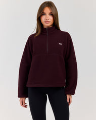 Teddy Fleece 1/4 Zip - Deep Plum