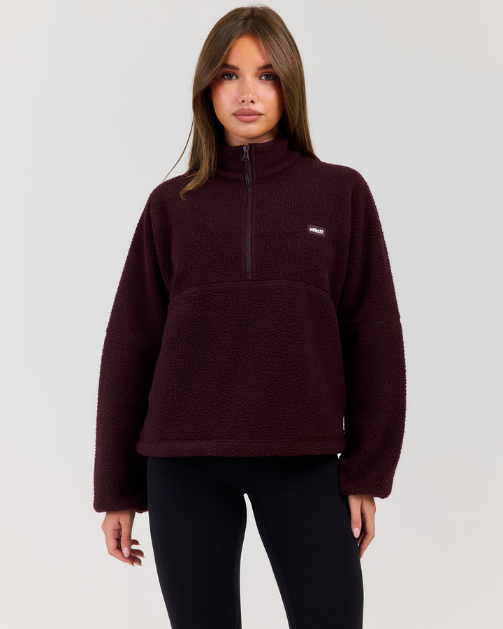 Teddy Fleece 1/4 Zip - Deep Plum