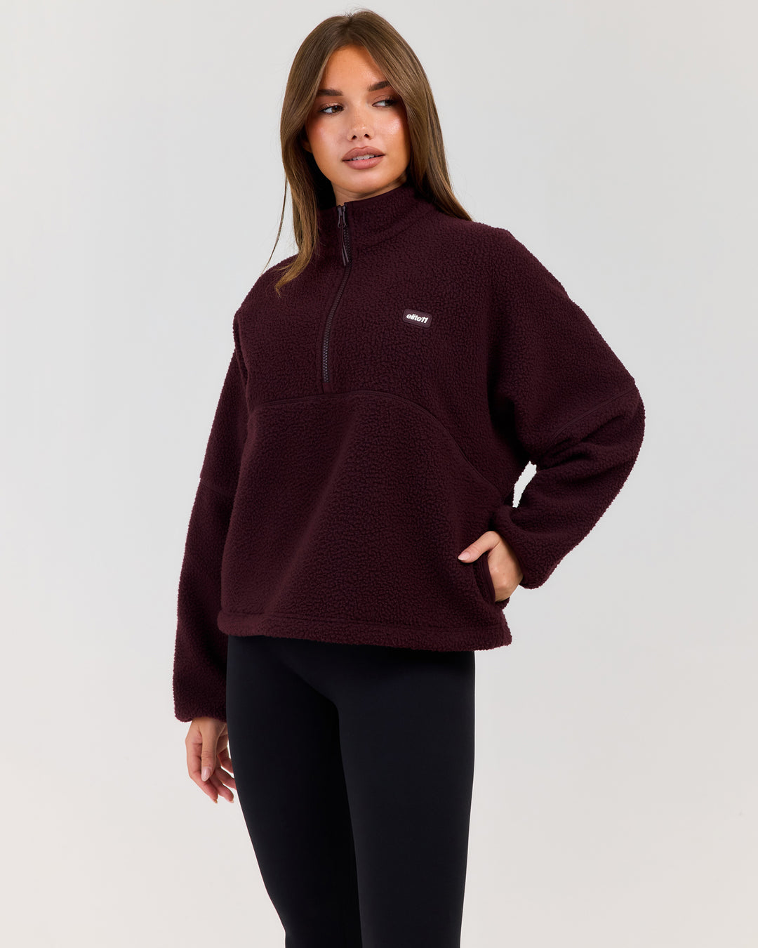 Teddy Fleece 1/4 Zip - Deep Plum