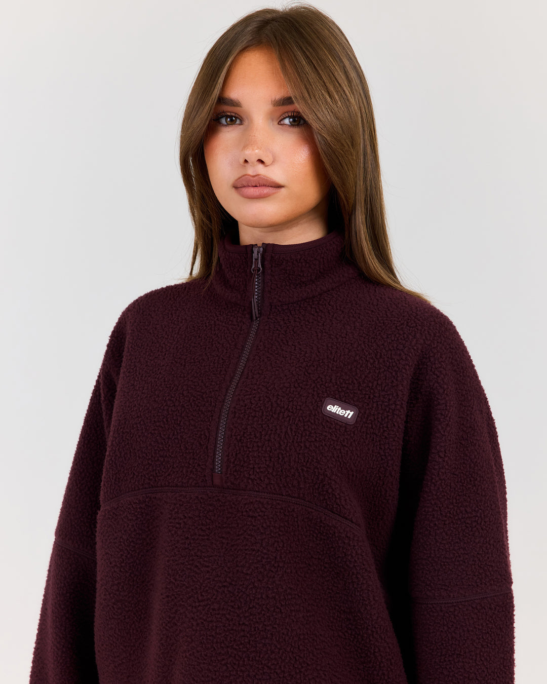 Teddy Fleece 1/4 Zip - Deep Plum