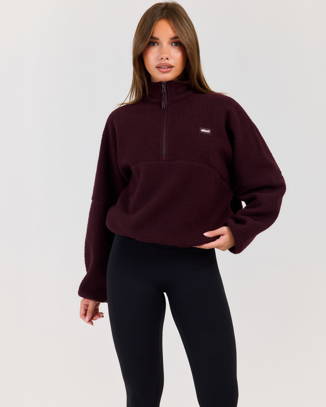 Teddy Fleece 1/4 Zip - Deep Plum