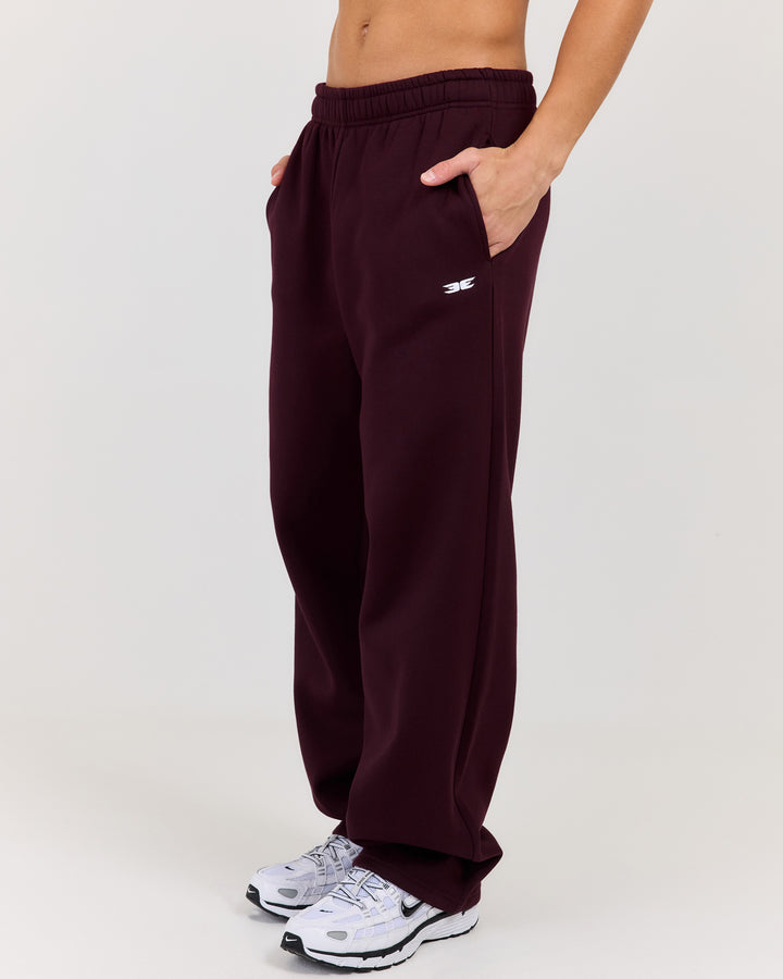 Classic Straight Leg Pants - Plum