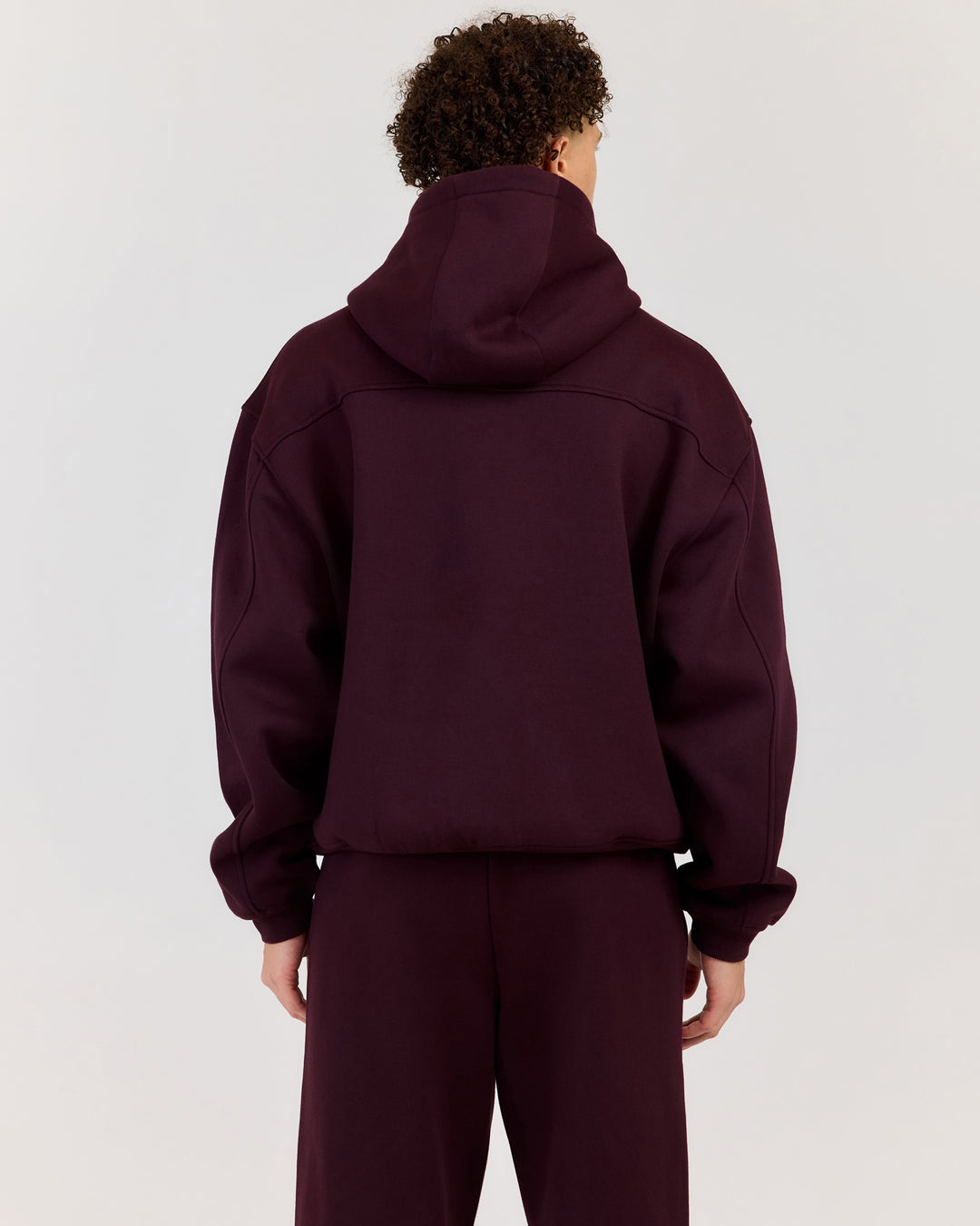 Classic Relaxed Hooded Zip Through - Plum