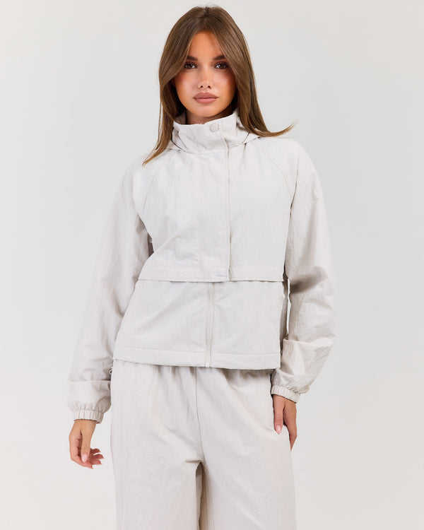Lightweight Funnel Neck Jacket - Bone